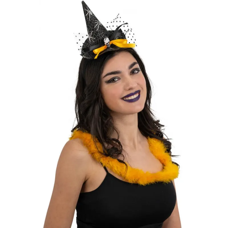 Carnival Toys - Στέκα Καπέλο Μάγισσας Μίνι Μαύρο Με Κίτρινη Κορδέλα 03963