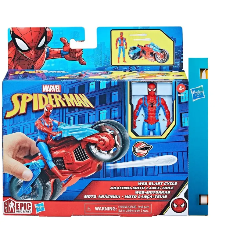 Παιχνιδολαμπάδα Hasbro - Marvel Spider-Man, Web Blast Cycle Όχημα Και Φιγούρα F6899
