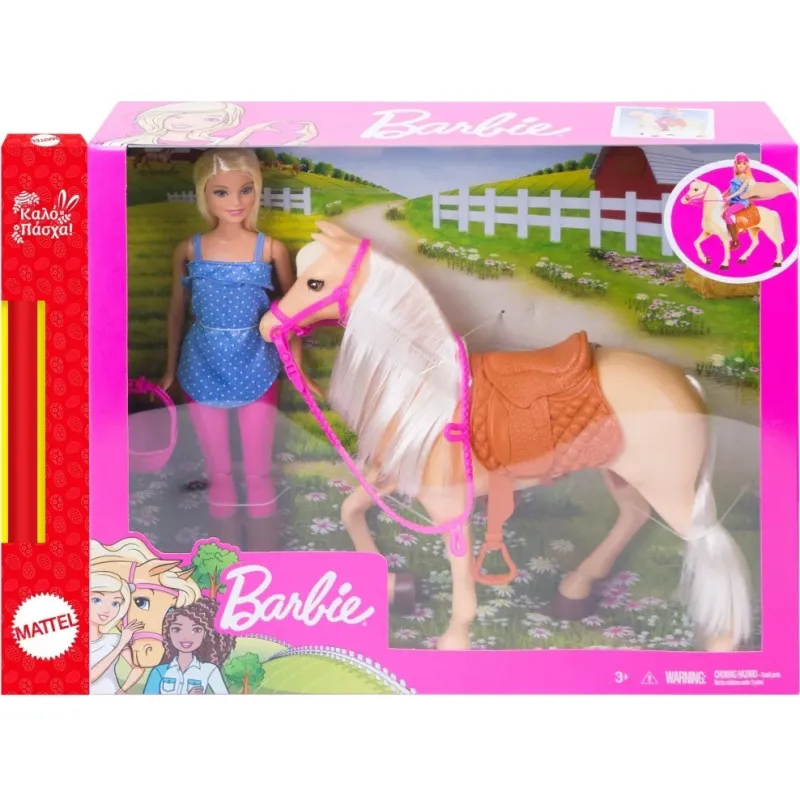Παιχνιδολαμπάδα Mattel Barbie - Και Άλογο FXH13