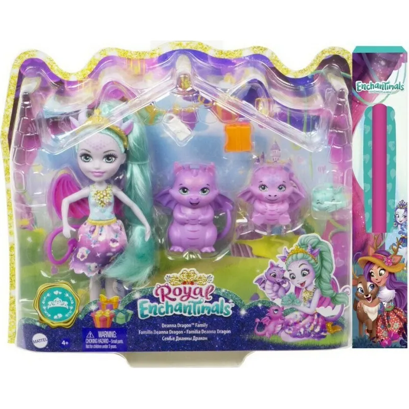 Παιχνιδολαμπάδα Mattel Enchantimals Royals - Deanna Dragon Family GYJ09 (GJX43)