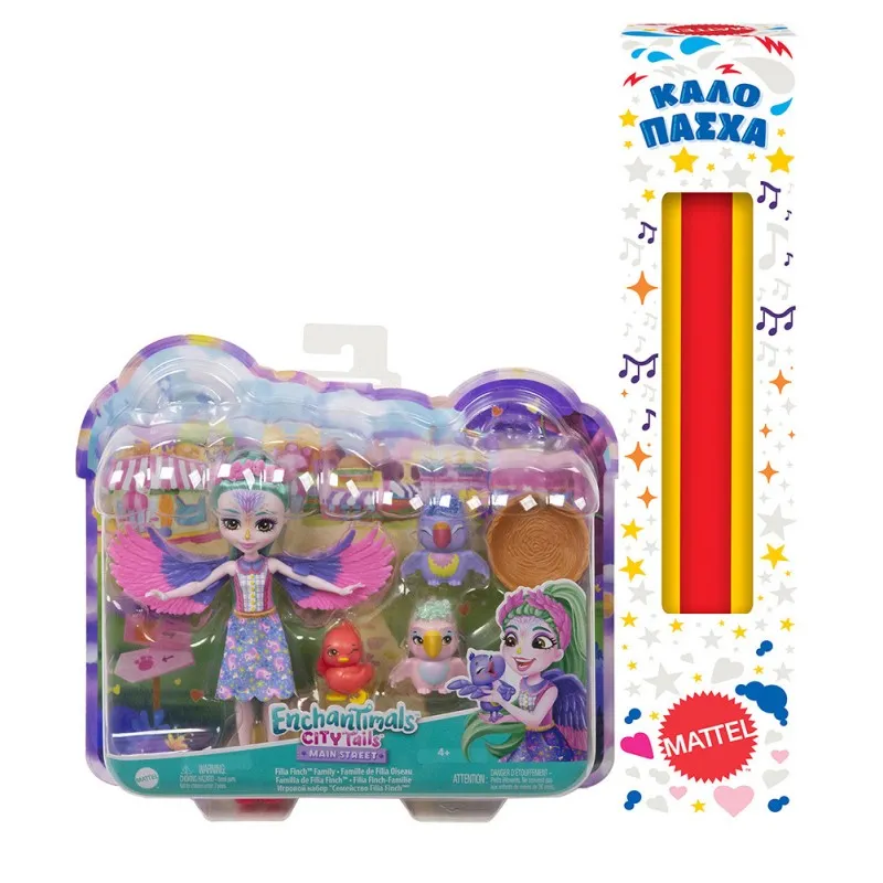 Παιχνιδολαμπάδα Mattel Enchantimals – City Tails – Οικογένεια Σπίνων HKN15 (GJX43)