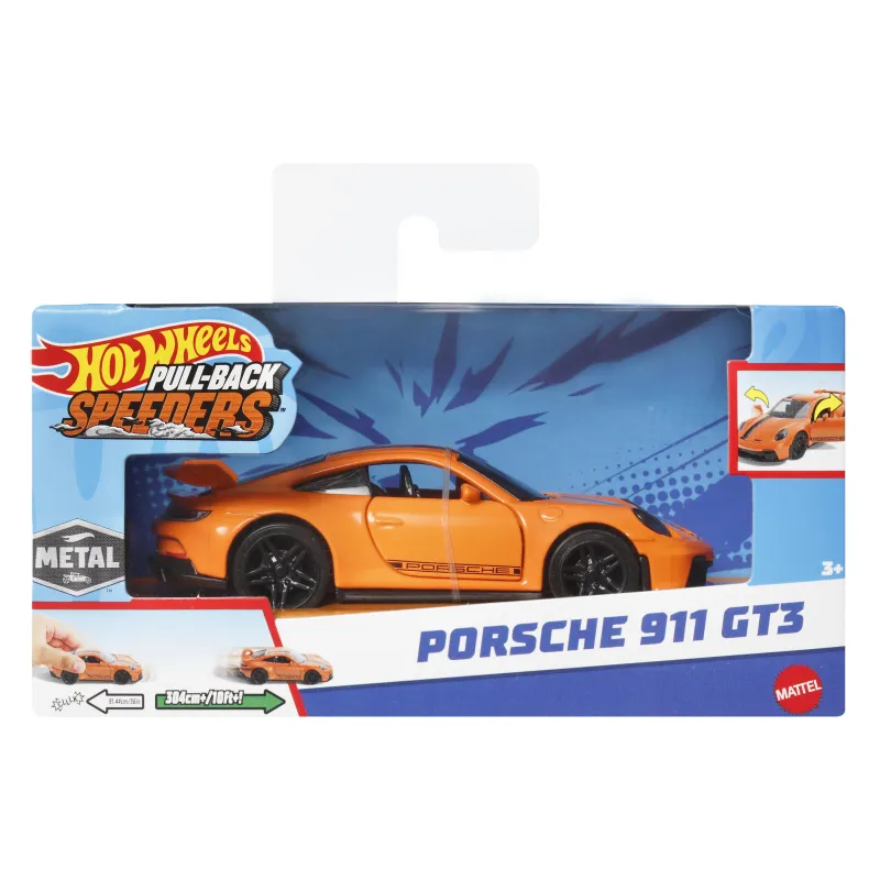 Mattel Hot Wheels - Pull-Back Speeders, Porsche 911 GT3 HPR79 (HPR70/HPT04)