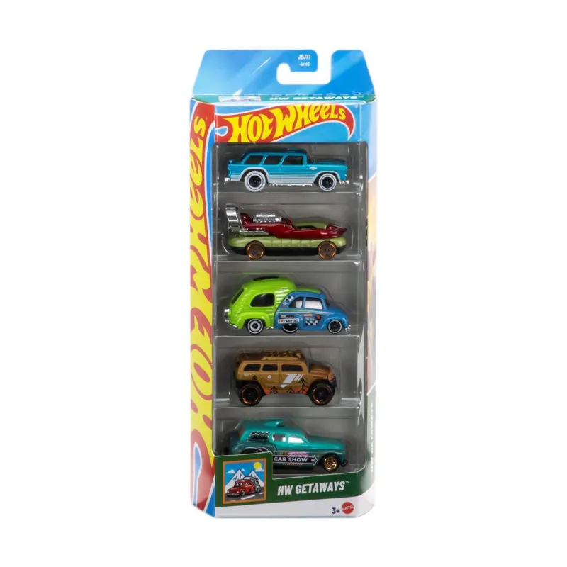 Mattel Hot Wheels – Αυτοκινητάκια 1:64 Σετ Των 5, HW Getaways JBJ77 (01806)