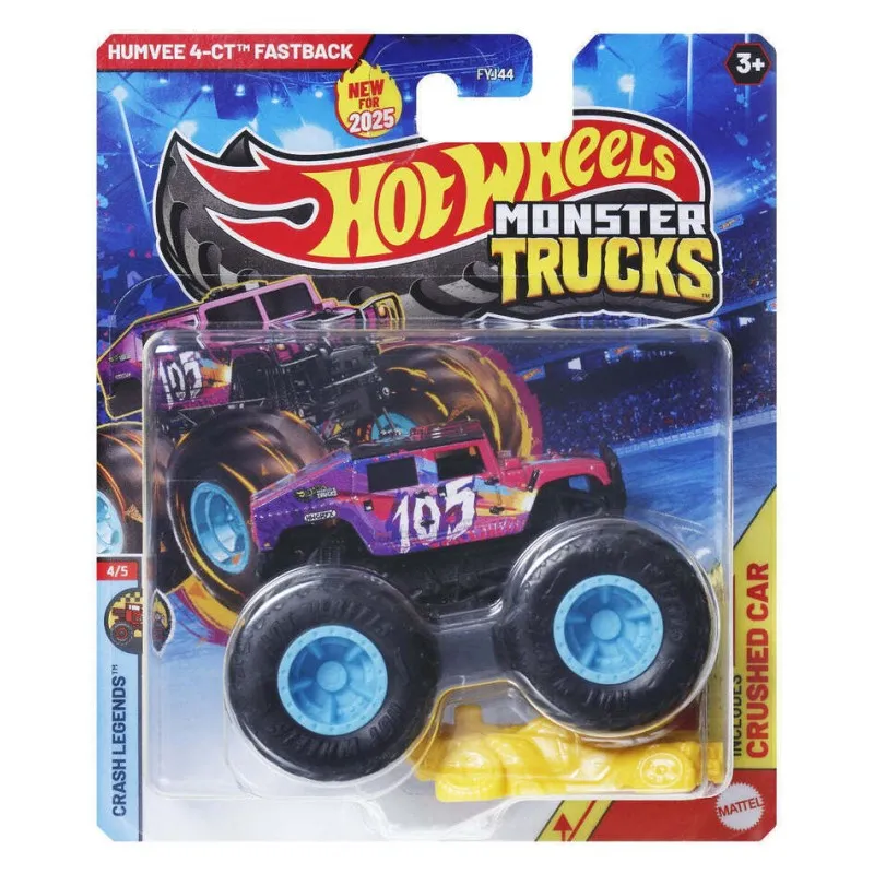 Mattel Hot Wheels - Monster Trucks, Crash Legends, Humvee 4-CT Fastback (4/5) JCD77 (FYJ44)