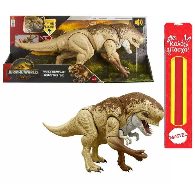 Παιχνιδολαμπάδα Mattel - Jurassic World Rebirth, Rumble N Rampage, Distortus Rex JGB58