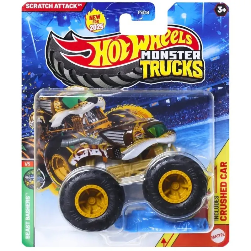 Mattel Hot Wheels - Monster Trucks, Beast Bashers, Scratch Attack (1/6) JDP68 (FYJ44)