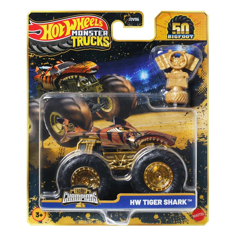 Mattel Hot Wheels - Monster Trucks, 50 Bigfoot Trophy Champions , HW Tiger Shark JDW02 (JDV96)