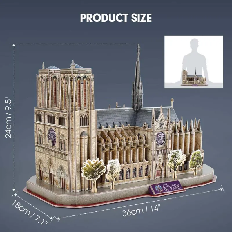 Cubic Fun - 3D Puzzle National Geographic, Notre Dame De Paris 128 Pcs DS0986h
