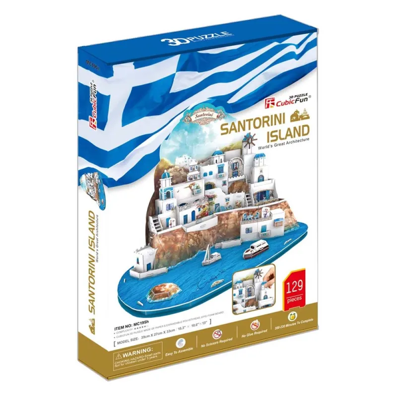 Cubic Fun - 3D Puzzle Santorini Island 129 Pcs MC195h