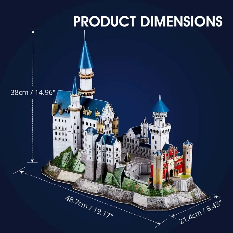 Cubic Fun - 3D Led Puzzle NeuschWainstein Castle 128 Pcs L174h