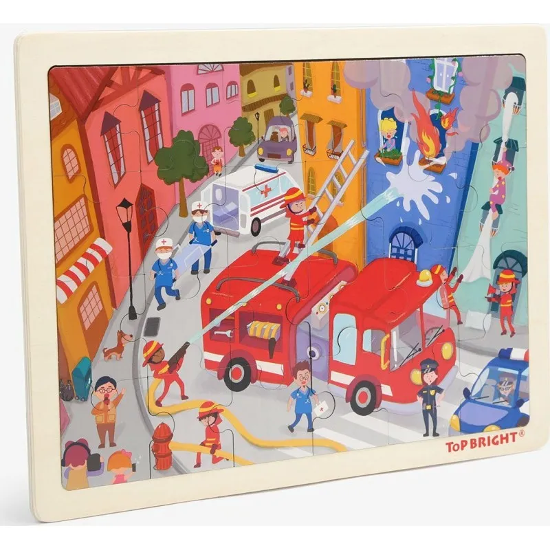 Top Bright - Ξύλινο Puzzle Fire Fighting 24 Pcs 120395