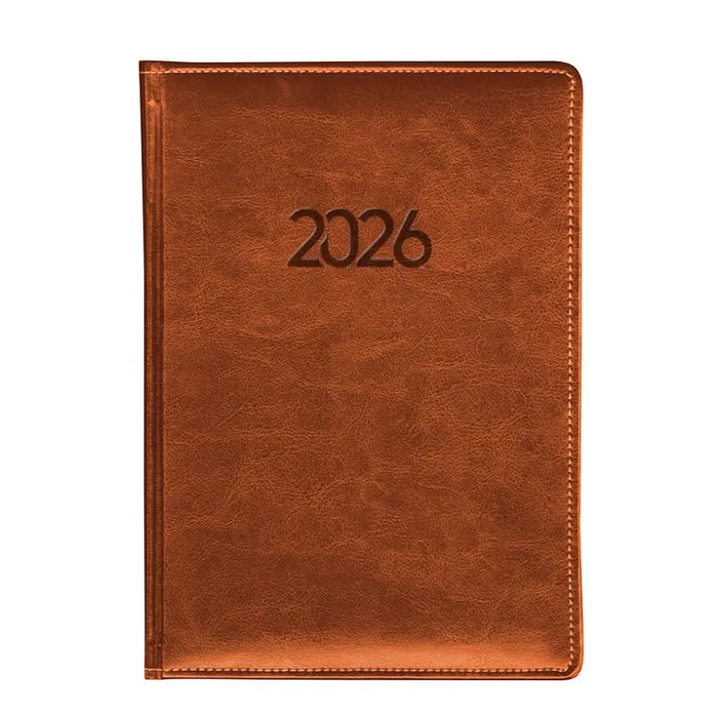 Υδρόγειος - Ημερήσιο Ημερολόγιο Thermal P.U. 2026, Brown 17x24 0442