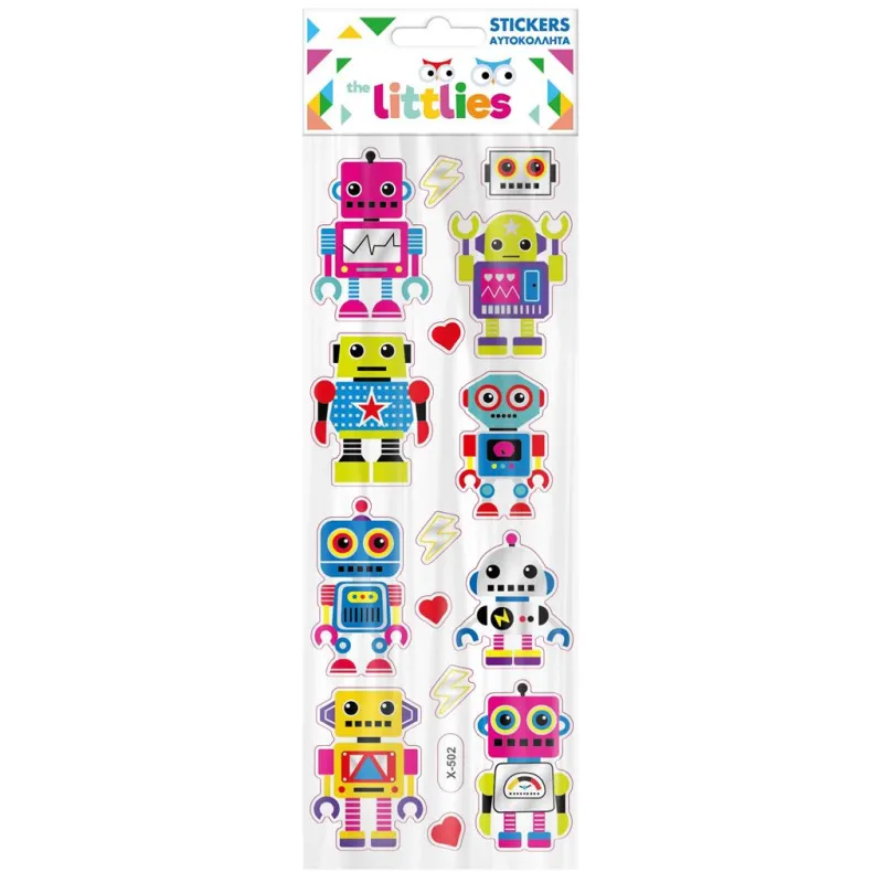 The Littlies - Αυτοκολλητάκια Glittery, Robots 808488