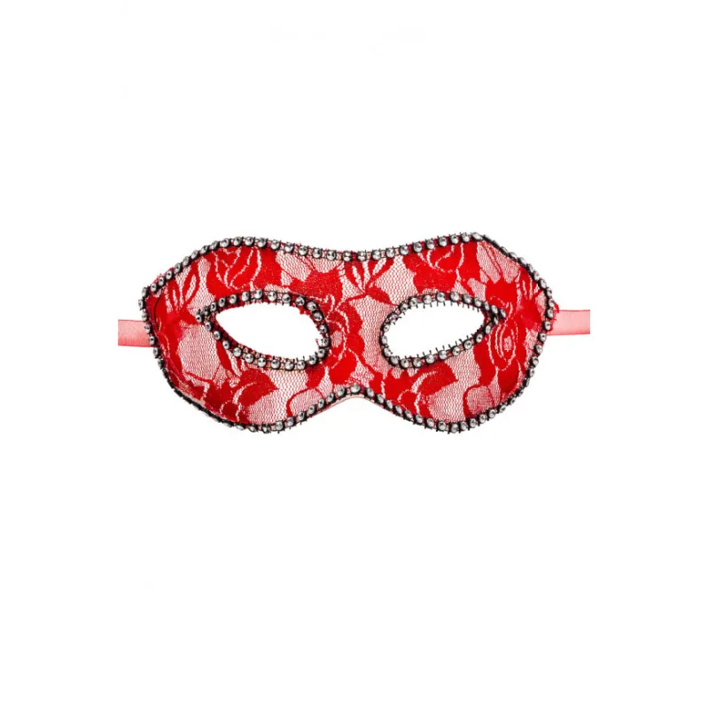 Carnival Toys - Μάσκα Ματιών Κόκκινη Με Δαντέλα Και Στρας 01342