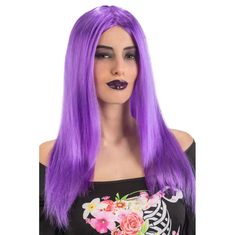 Carnival Toys - Περούκα Μακριά Μωβ Με Χωρίστρα 02106