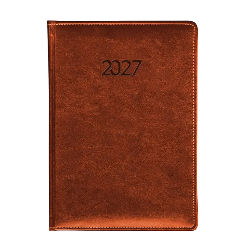 Υδρόγειος - Ημερήσιο Ημερολόγιο Leather P.U. 2027, Brown 17x24 0442