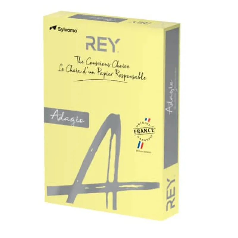 Rey - Χαρτί Εκτύπωσης Adagio Χρωματιστό, Canary A4 160gr 250 Φύλλα (1 Δεσμίδα) 08960