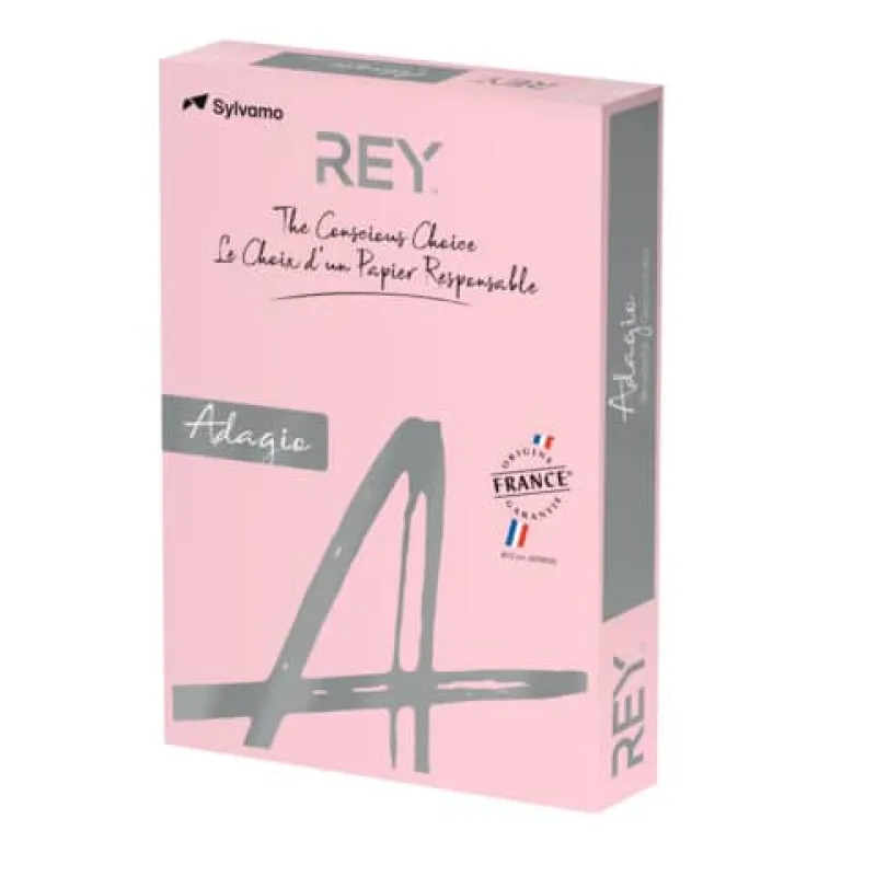 Rey - Χαρτί Εκτύπωσης Adagio Χρωματιστό, Pink A4 160gr 250 Φύλλα (1 Δεσμίδα) 08963