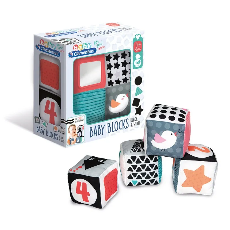 Baby Clementoni - Μαλακοί Κύβοι Λευκό Και Μαύρο 1000-17321