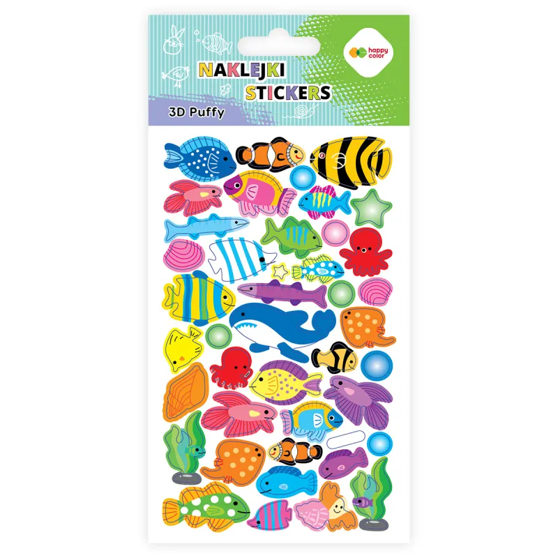 Happy Color – Αυτοκόλλητα Puffy, Fishes 1020-KA5