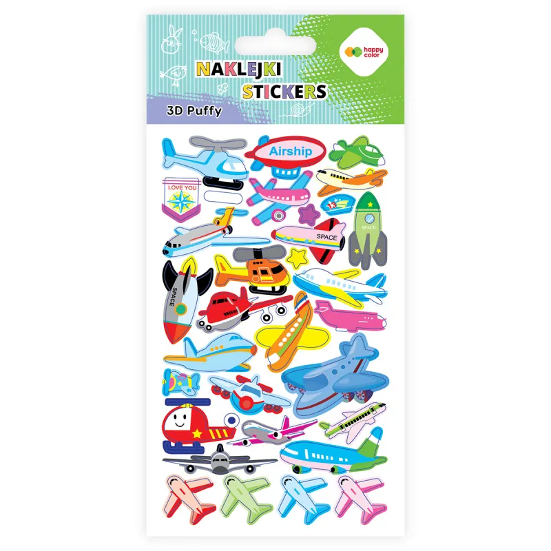 Happy Color – Αυτοκόλλητα Puffy, Aircraft 1020-KP1