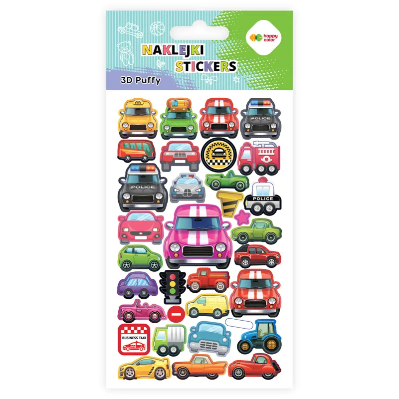 Happy Color – Αυτοκόλλητα Puffy, Cars 1020-KP2