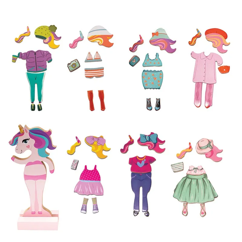 AS - Magnet Box Fantasy Dreams Dress-Up , 46 Εκπαιδευτικοί Ξύλινοι Μαγνήτες 1029-64059