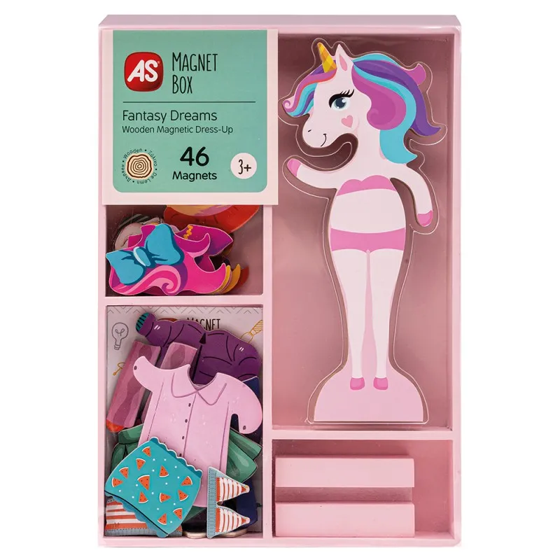 AS - Magnet Box Fantasy Dreams Dress-Up , 46 Εκπαιδευτικοί Ξύλινοι Μαγνήτες 1029-64059