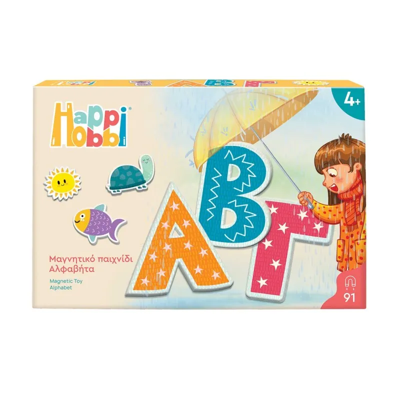 HappiHobbi - Αλφαβήτα 91 Εκπαιδευτικοί Χάρτινοι Μαγνήτες 1029-64075
