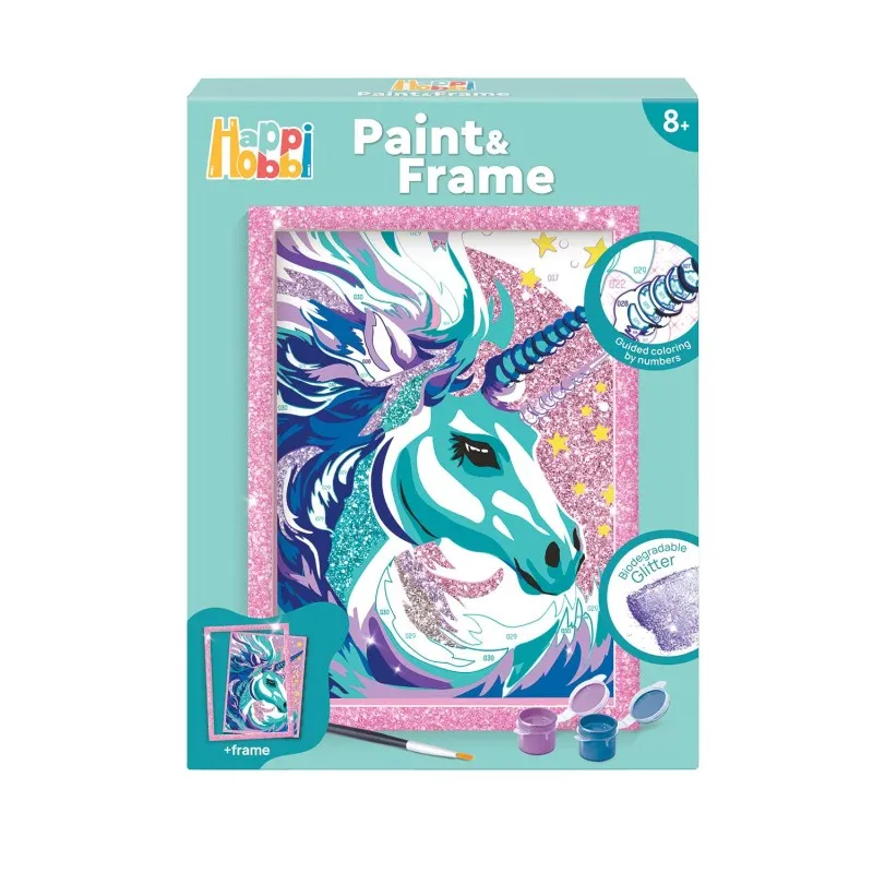AS - HappiHobbi , Paint & Frame Paint by Numbers Fairytale Unicorn 1038-41042