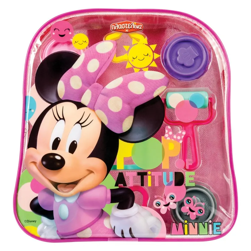 AS - Πλαστελίνη Disney Minnie Τσάντα Πλάτης Με 4 Βαζάκια - Καπάκια Καλουπάκια Και 5 Εργαλεία 1045-03574