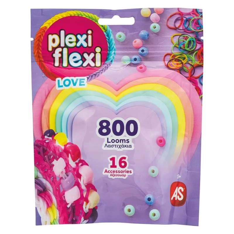 AS - Plexi Flexi Love Σακουλάκι Με 800 Λαστιχάκια & 16 Αξεσουάρ 1080-25572
