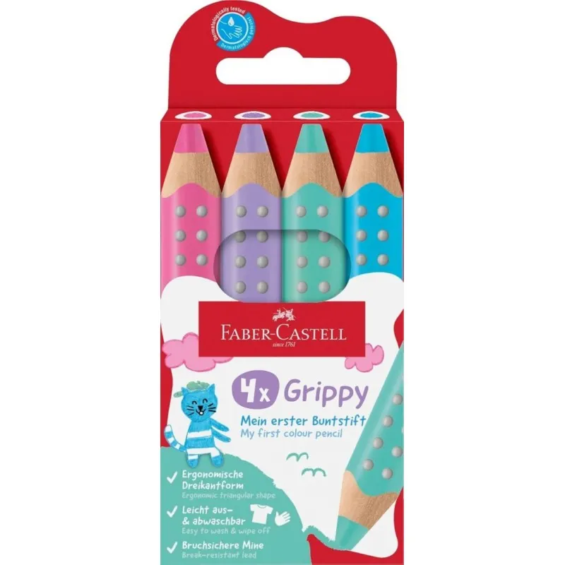 Faber Castell - Ξυλομπογιές Grippy, Pastel 4 Τμχ 110702