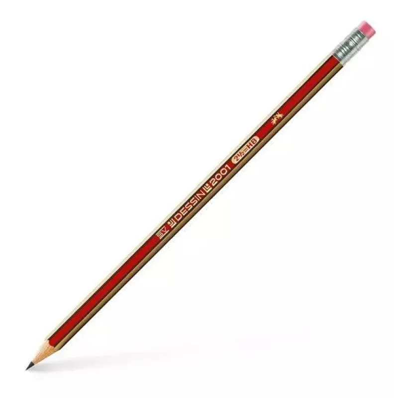 Faber Castell - Μολύβι Dessin Mε Γόμα, HB, Κόκκινο Ριγέ 112100