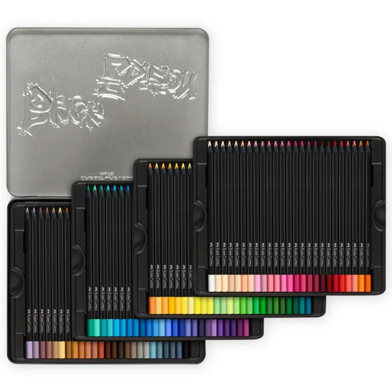 Faber Castell - Ξυλομπογιές Black Edition Σε Κασετίνα Μεταλλική 100 Τμχ 116490