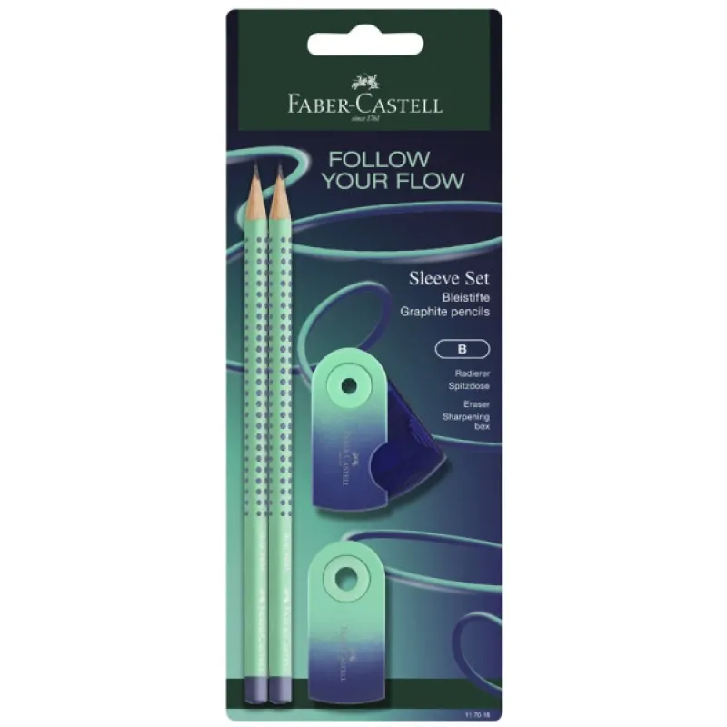 Faber Castell - Σετ Mολυβιών Grip Β, Flow, Buzzing Blue 117018