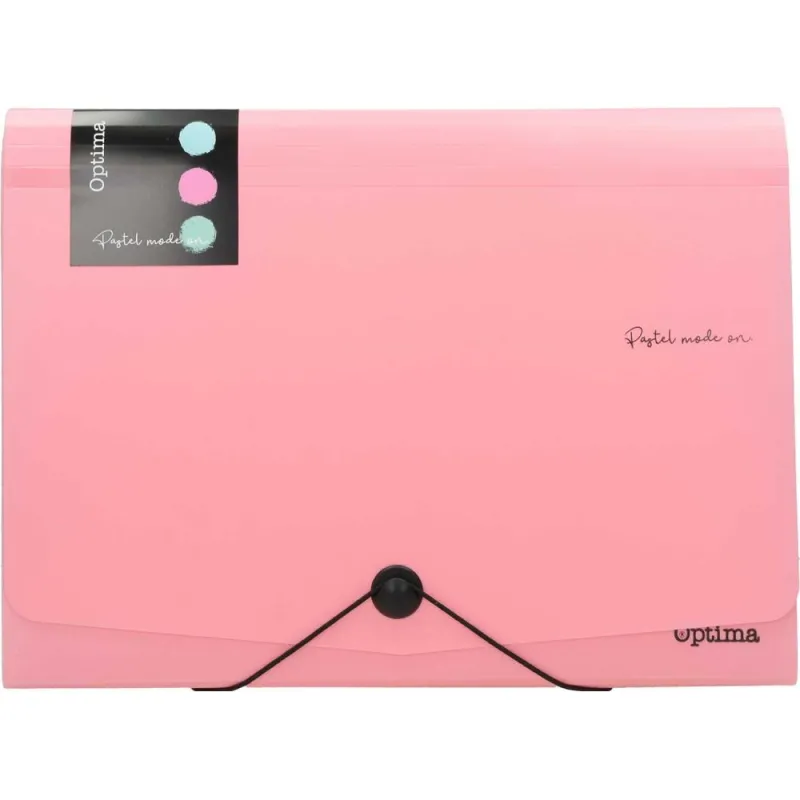 Optima - Φάκελος Φυσαρμόνικα Α4 13 Θέσεων, Pastel Pink 120380