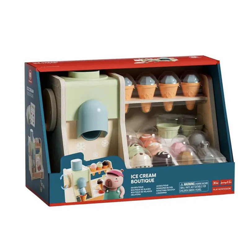 Top Bright - Montessori Ice Cream Boutique – Ξύλινο Σετ Παγωτατζίδικο 121203