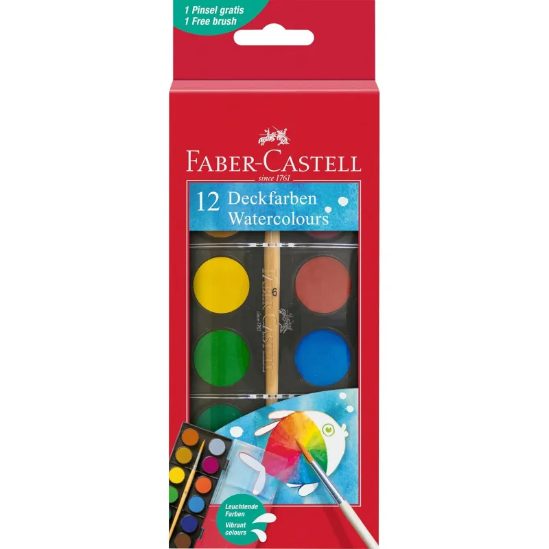 Faber Castell - Νερομπογιές 12 Τμχ 125017