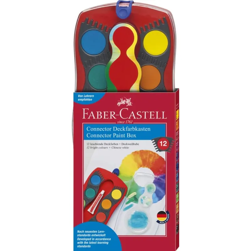Faber Castell - Νερομπογιές Ακουαρέλας Connector 12 Χρώματα 125030
