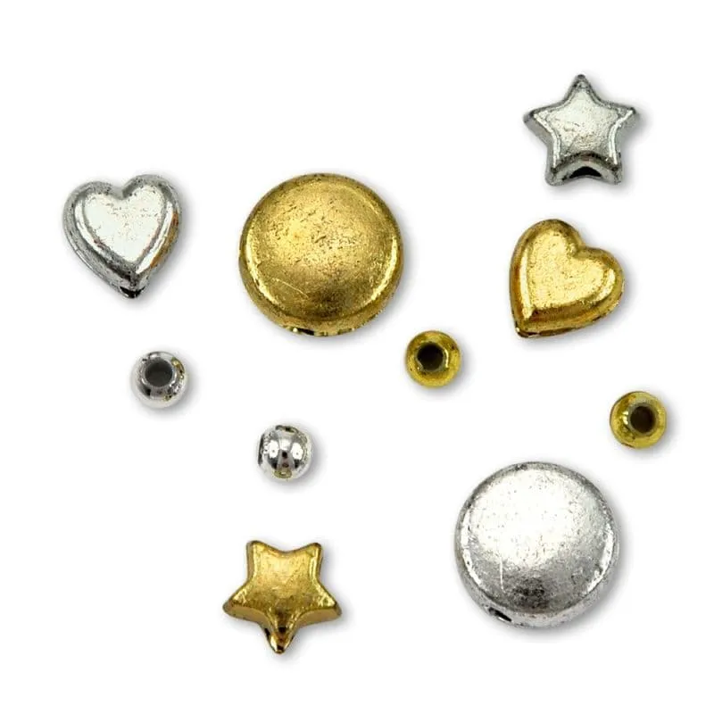 Meyco - Χάντρες Μεταλλικές Χρυσό & Ασημί 220 Τμχ 132-86