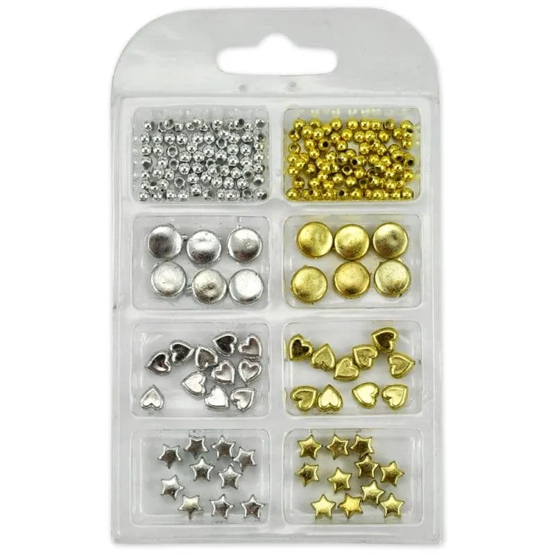 Meyco - Χάντρες Μεταλλικές Χρυσό & Ασημί 220 Τμχ 132-86