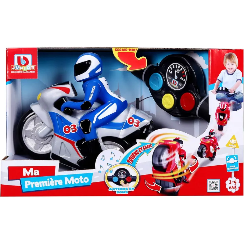 Bburago Junior – Μοτοσυκλέτα Μπλέ Με Πιλότο Και Τηλεχειριστήριο 16-95001B