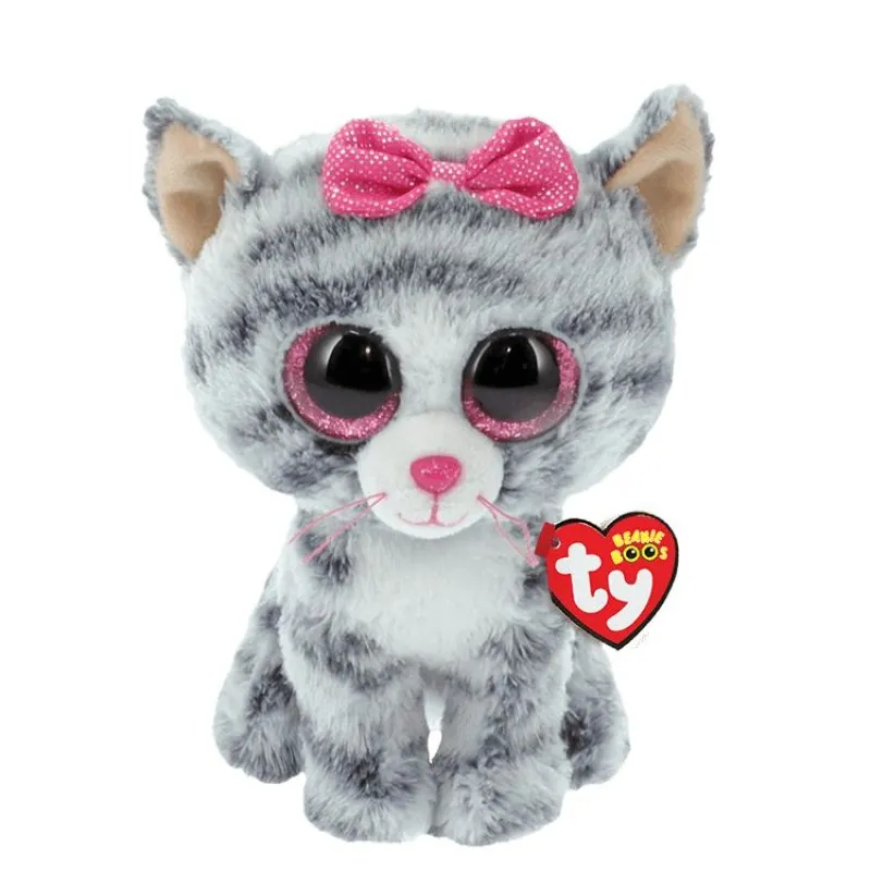 TY - Beanie Boos, Kiki Χνουδωτή Γατούλα Γκρι 15εκ 1607-37190
