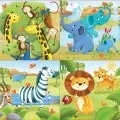 Educa - Puzzle 4 in 1, Wild Animals 12/16/20/25 Pcs 17147