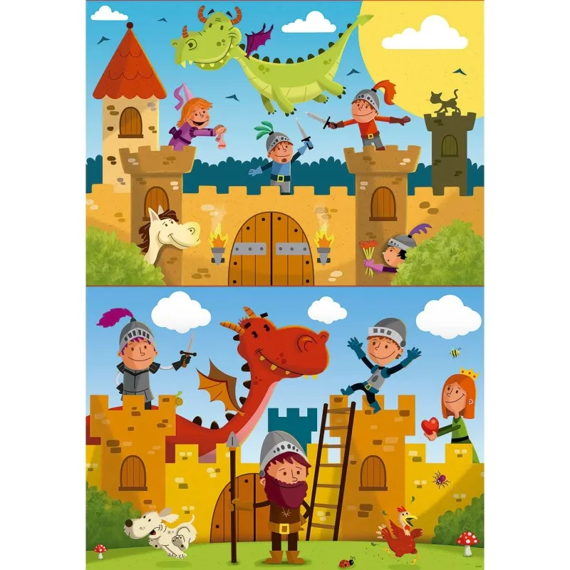 Educa - 2 In 1 Puzzle, Dragons And Knights 48/48 Pcs 17151