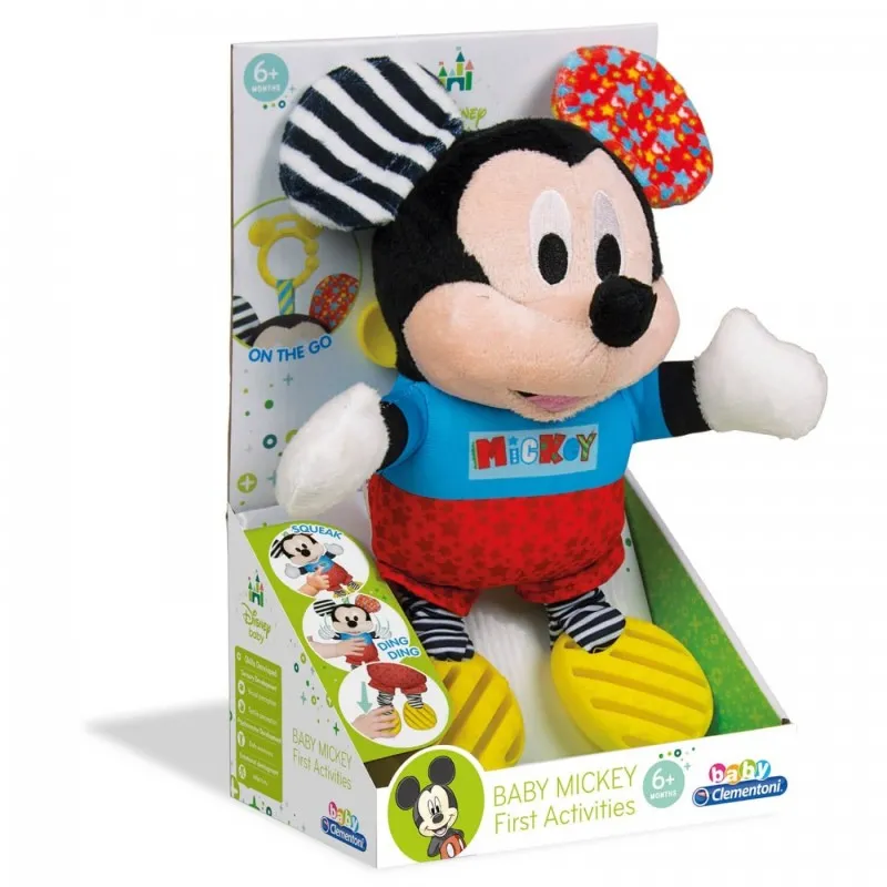 Clementoni - Βρεφικό Παιχνίδι Disney Baby Mickey Χνουδωτό-Κουδουνίστρα 1000-17165