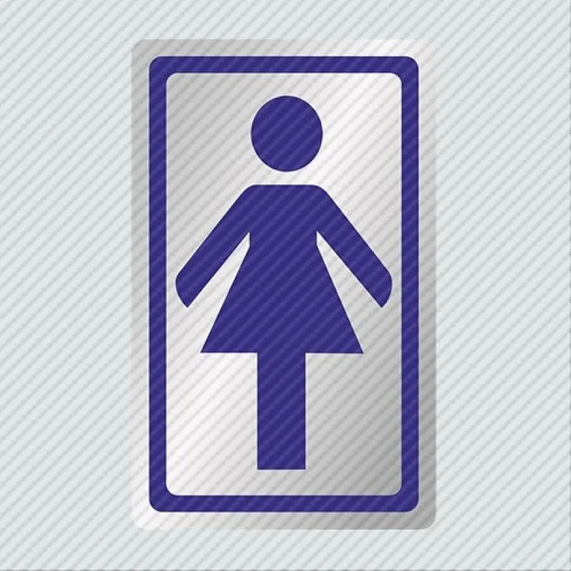 InfoSign - Αυτοκόλλητο PVC Ασημί 7x11.5, Τουαλέτα Γυναικών/ WC Women 17490
