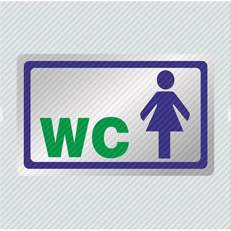 InfoSign - Αυτοκόλλητο PVC Ασημί 11.5x7, Τουαλέτα Γυναικών/ WC Women 17493
