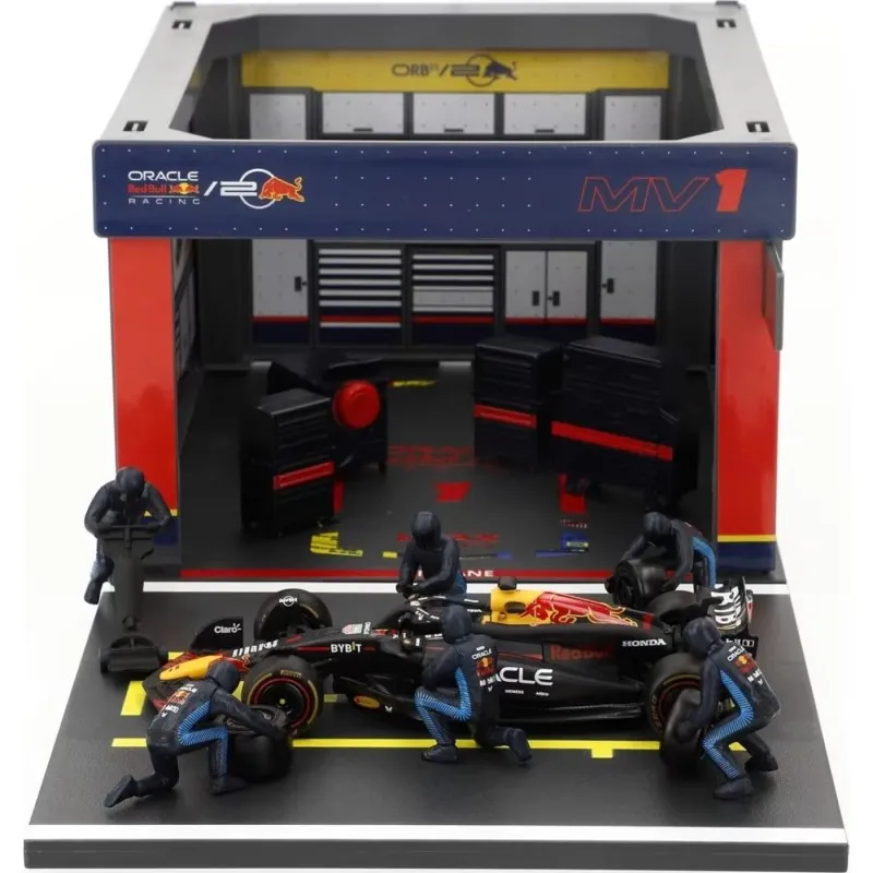 Bburago - 1:43 Formula 1, Race Oracle Red Bull Pit Pass, Max Verstappen 18-38453